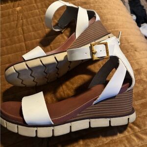 MIA White and Brown Sporty Platform Sandals